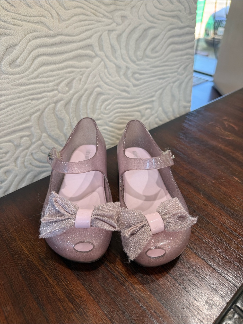 Mini Melissa Lavender glitter ballet flats